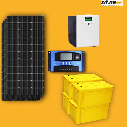 3.5kva/48v Inverter + Four 220ah Tubular battery + 300Watt Solar Panel (8) + 60ah Charger Controller