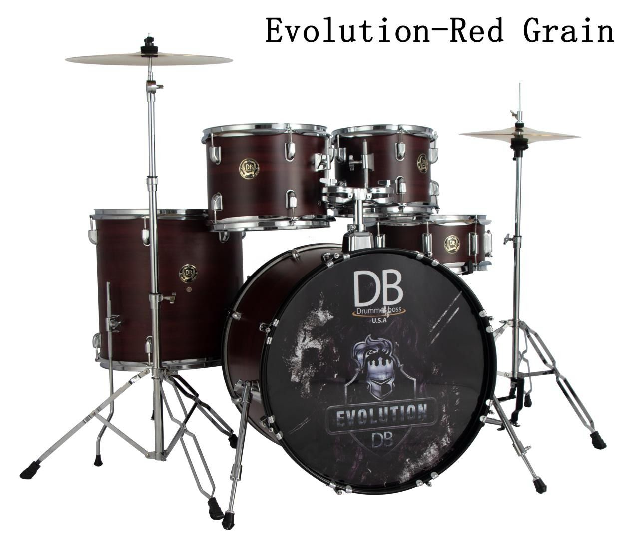 DB Drummer Boss Professional Drum Sets and Kits |Evolution-Red Grain