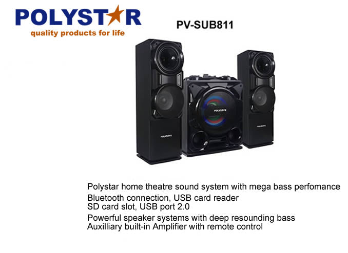 Polystar Bluetooth HiFi Home Theater System | PV-SUB811