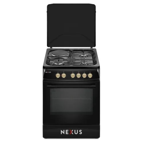 Nexus Gas Cooker with Oven and Grill 60Cm X 60Cm | NX-6003 (3+1) Black Nexus