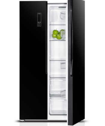 Bruhm Frost 436 Liters Free side by side Refrigerator Black Glass | BFX-436ENG BRUHM