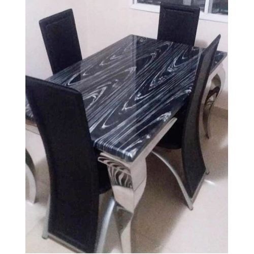 Marble Dinning Table With 4 Sitting Chairs Generic