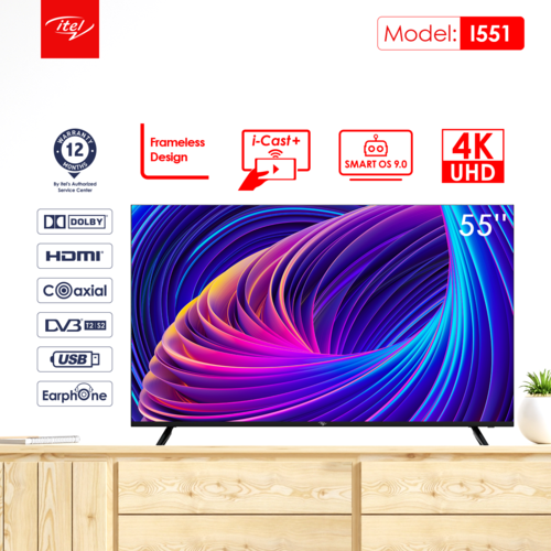 Itel 55 Inches 4K UHD Smart Television | A5514AE Itel