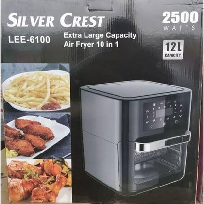 Silver Crest 12 Liters 2500 Watts Extra Large Capacity Air Fryer Oven 10 In 1 | LEE - 6100 Silver Crest