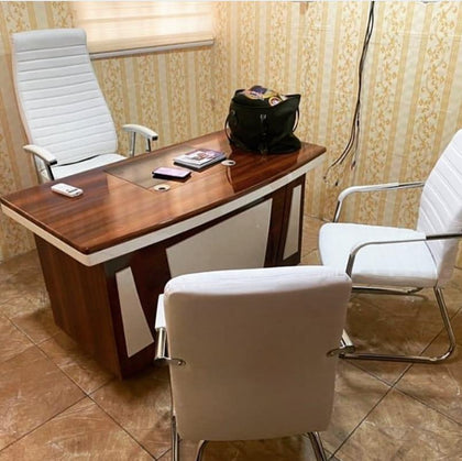 Excutive office Table with One Swivel chair and Two  visitors chairs