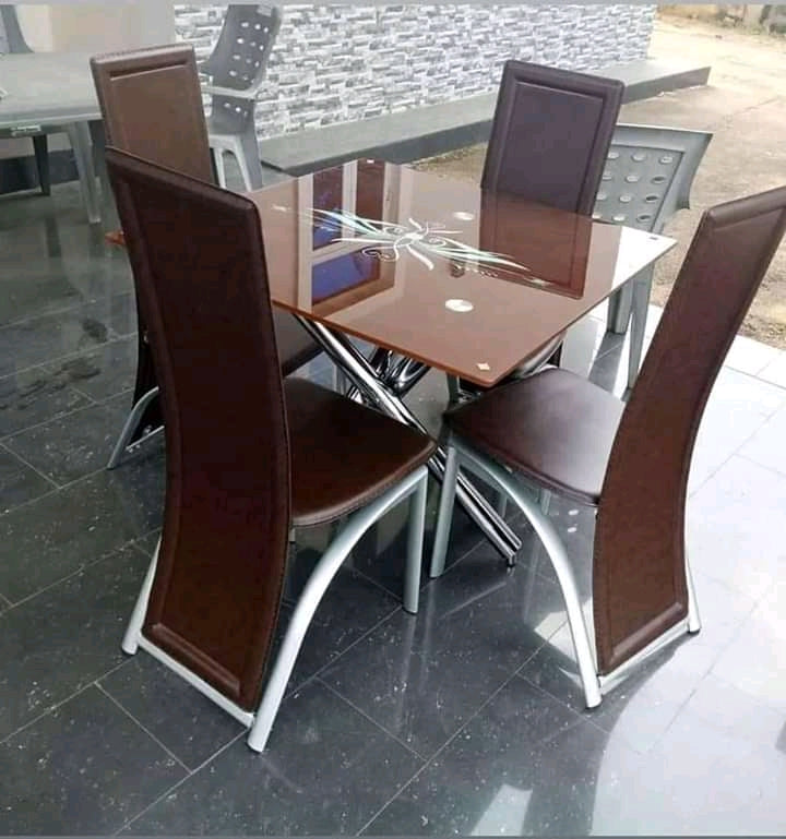 Dinning Table With 4 Unique Leather Chair Universal