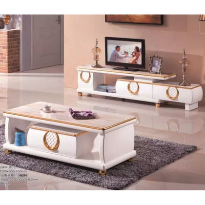 Modern Center Table And TV Shelve with Drawers Universal