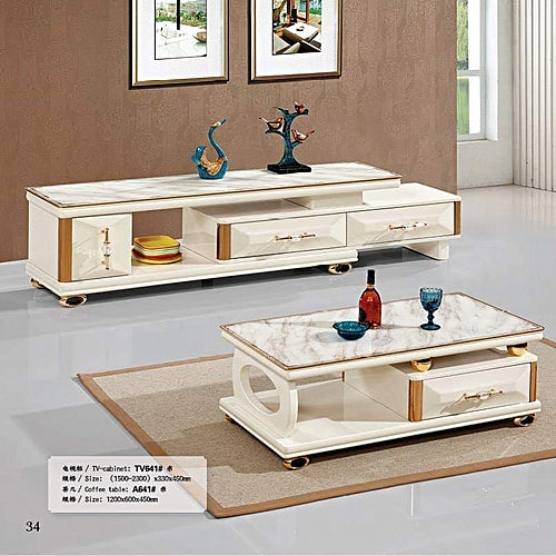 Modern Center Table And TV Shelve with Drawers 9 freeshipping - Zit Electronics Store