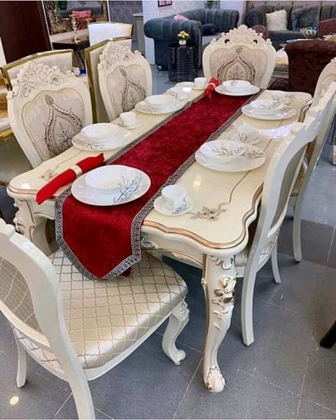 Luxurious 6 Chairs Marble Dining Set Beauty Generic