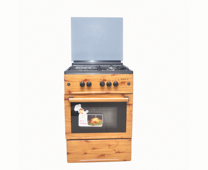 MAXI 3+1 Gas Cooker 60*60 Wood Finish | MAXI 6060(3+1) WOOD Maxi