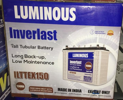 Luminous 12V/150Ah Tall Tubular Inverter Battery | ILTTEX150 Luminous