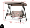 3-Seat Deluxe Outdoor Patio Porch Swing With Weather Resistant Steel Frame pourch swing